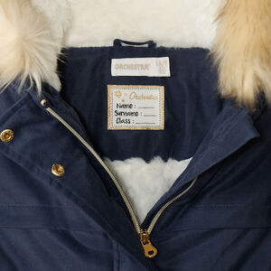 Parka impermeable con capucha y efecto pelo sintético para niña 