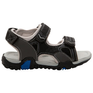 Sandalias con velcro y juego de pespuntes 