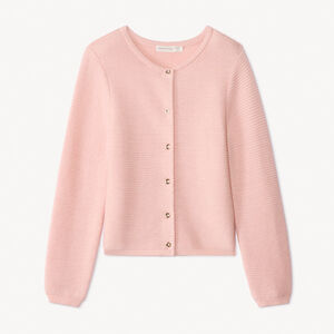 Gilet manches longues en tricot uni pour fille   Main Gilet manches longues en tricot uni pour fille