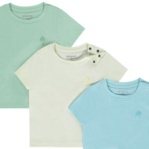 Lote de 3 camisetas de manga corta lisas para bebé niño 