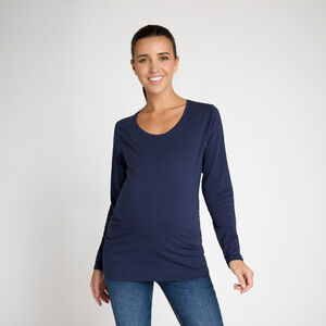 Camiseta de manga larga unicolor para embarazada 