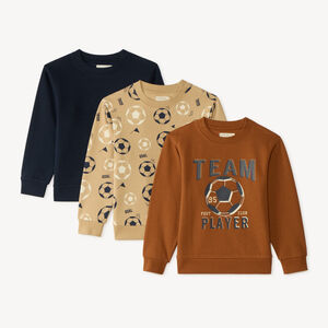 Lote de 3 sudaderas para niño con estampado de fútbol 