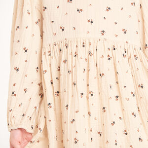 Robe fille manches longues imprimé petites fleurs 