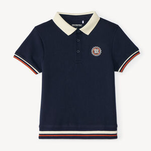 Polo niño de manga corta estilo deportivo vintage 