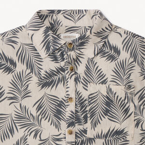 Camisa de manga corta con estampado de hojas para niño 