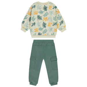 Conjunto de chándal oversize estampado de hojas para bebé niño 
