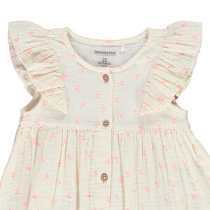 Conjunto de 3 piezas vestido + pololo + diadema de lunares para niña 