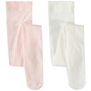 Lote de 2 medias finas efecto irisado para bebé niña 