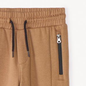 Pantalón de chándal de felpa lisa con bolsillos con cremallera niño 