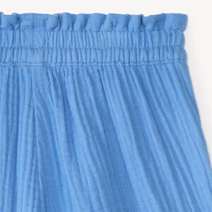 Pantalón corto unicolor de doble gasa niña 