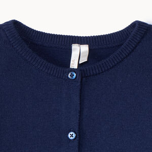 Chaleco de punto liso con acabado festoneado para bebé niña 