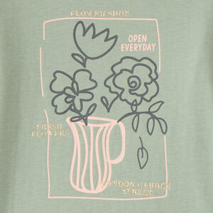 Camiseta de manga larga con estampado brillante para niña. 
