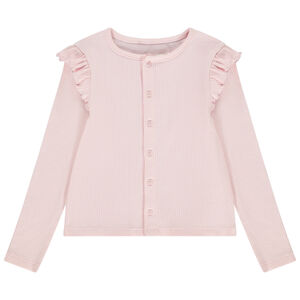 Gilet abotonado de punto acanalado niña 