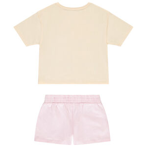 Conjunto 2 piezas con camiseta oversize estampada niña 