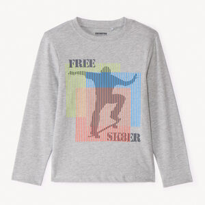 Camiseta de manga larga lisa con estampado suave para niño  Main Camiseta de manga larga lisa con estampado suave para niño