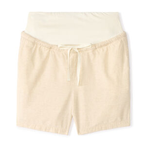 Short de tela con cinturilla alta para mujer embarazada 