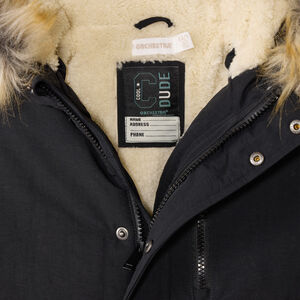 Parka con capucha y borde de pelo sintético desmontable para niño 