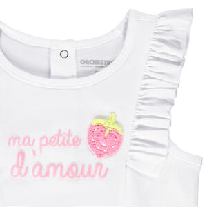 Ensemble court avec short effet cloqué pour bébé fille 