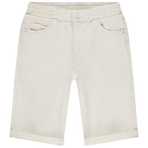 Bermudas de mezclilla unicolor con cintura elástica para niño 