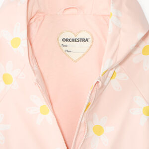 Parka de goma forrada en jersey con estampado de margaritas para bebé niña. 