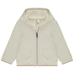 Chaleco de felpa con mangas largas y bolsillos en forma de corazón para bebé niña 