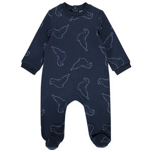 Pelele en felpa estampada de focas para bebé niño 