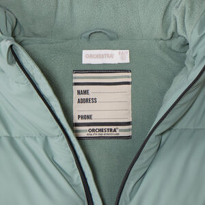 Chaqueta larga con capucha para niño, forrada de micropolar. 