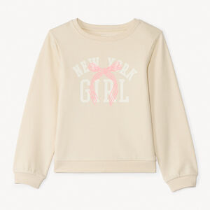 Sudadera de felpa con estampado de purpurina niña 