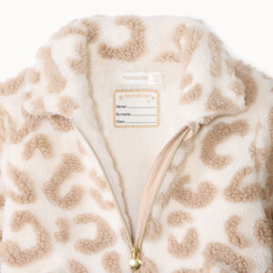 Chaqueta sherpa efecto borreguito con estampado de leopardo niña 