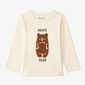 Camiseta de manga larga para bebé niño con bordado de rizo de fantasía 