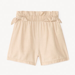 Pantalones cortos de tencel con nudos decorativos para niña 