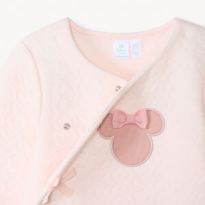 Mono largo liso rosa con parche bordado Minnie Disney para bebé niña 