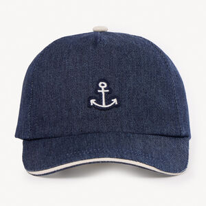 Gorra de denim con bordado de ancla marina para bebé niño 