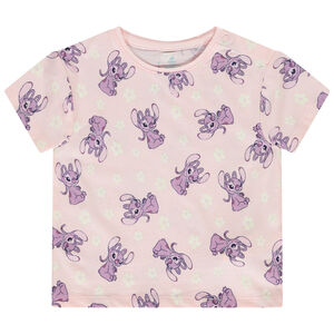 Camiseta de manga corta estampada de Angel Disney para niña. 