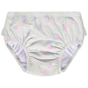 Culotte de baño de capa impresa con volantes para niña 