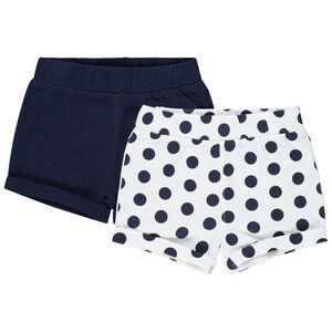 Lot de 2 shorts en coton uni/imprimé 