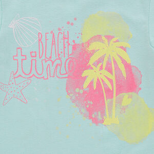 Camiseta de manga corta de punto con estampado de fantasía 