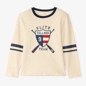 Camiseta de niño de manga larga con bordado decorativo 