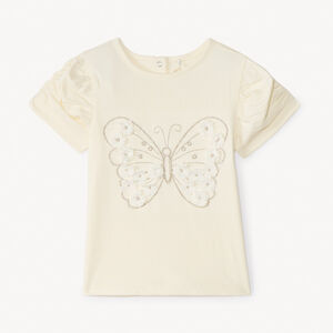Camiseta de manga corta con diseño de mariposa para niña bebé 