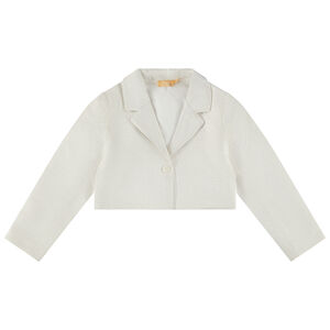 Veste courte de tailleur en jacquard et lurex pour fille 