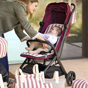 Bolso carrito Mini Stripe - Granate 