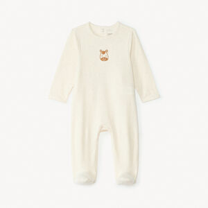 Pijama de mangas largas con bordado de animales para bebé niño. 