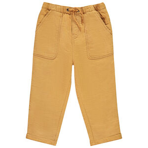 Pantalón liso de tela con forro para bebé niño 