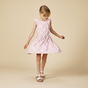 Vestido estampado floral con espalda abierta para niña 