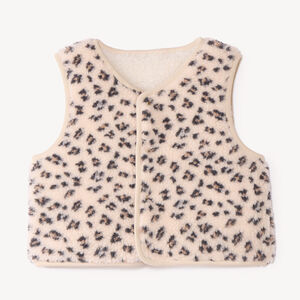 Chaleco sin mangas para niña con estampado de leopardo 