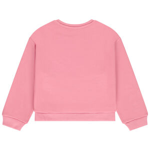 Sudadera corta oversize con estampado fantasía niña 