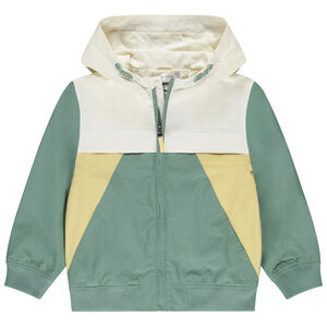 Cortavientos efecto colorblock con capucha para niño 