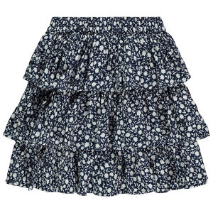 Falda con volantes estampada floral para niña 