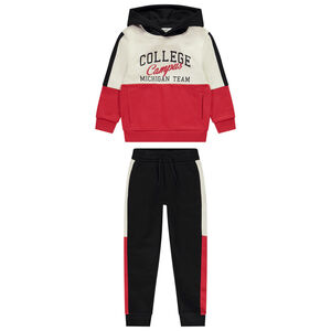 Conjunto jogging sudadera felpa efecto color block para niño 