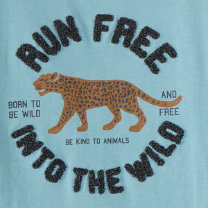 Camiseta de manga larga para niño con estampado de leopardo. 
